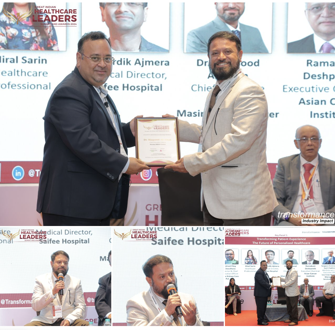 Dr. Maqsood Ali Khan recognised at the Great Indian Healthcare Leaders Summit and Awards 2024
